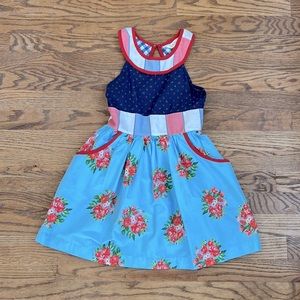 Matilda Jane ON PARADE Dress Size 8 Floral Blue Patriotic Brilliant Daydream